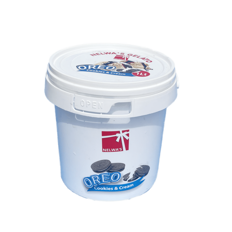 Nelwa's Oreo cookies and cream ice cream 1L tub